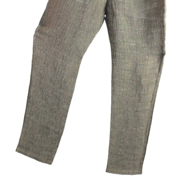 Laura Siegel Anthropologie Charcoal Gray Textured Silk Hemp Pant Size Small - Picture 8 of 9
